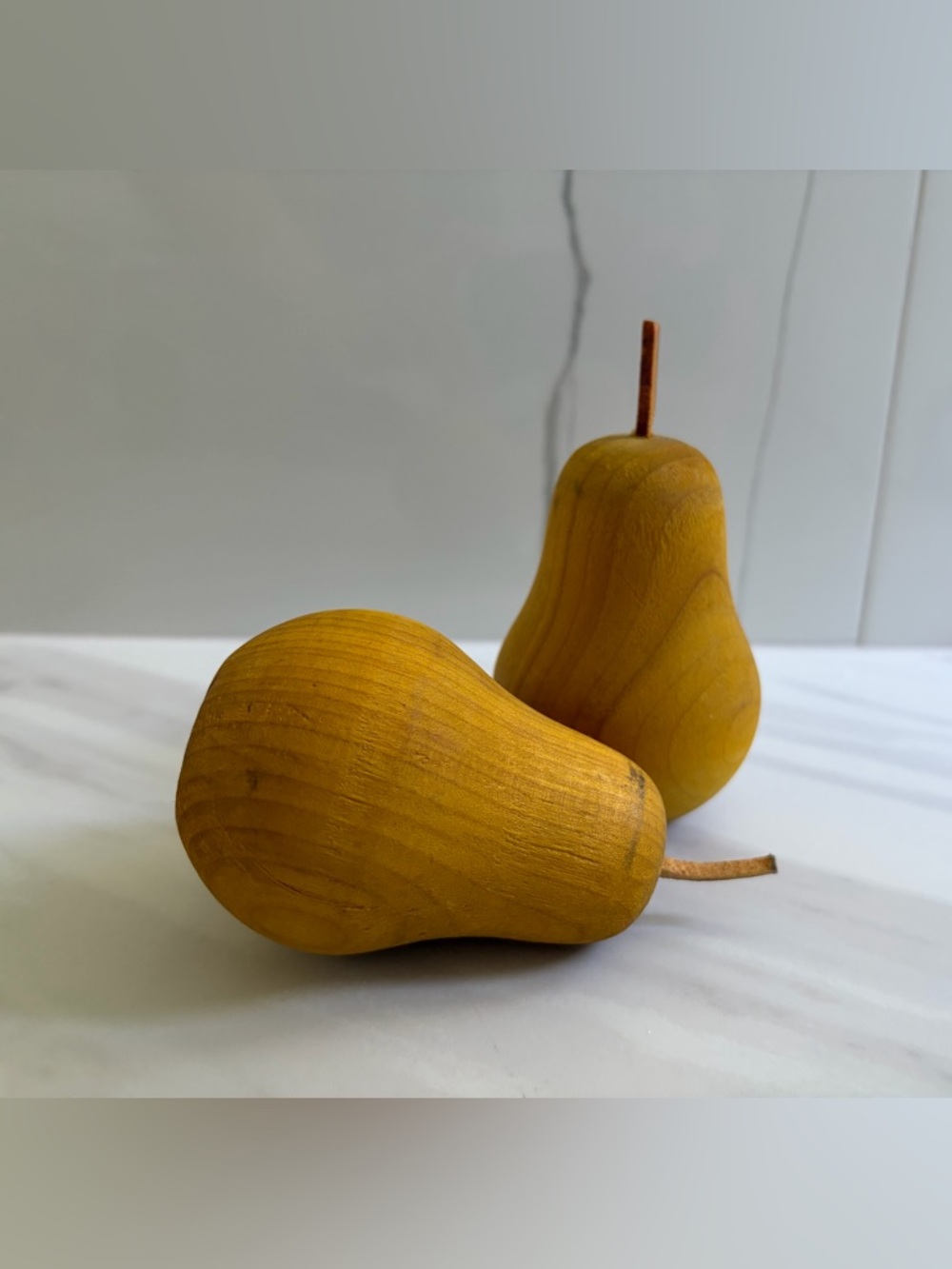 Decorative Wooden Pears - Yellow Set of 2
